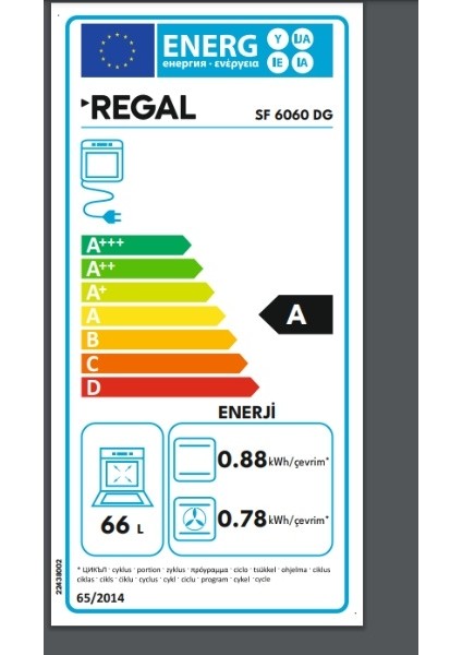 Sf 6060 Dg A Enerji Sınıfı 4 Gözü Gazlı  Solo Fırın