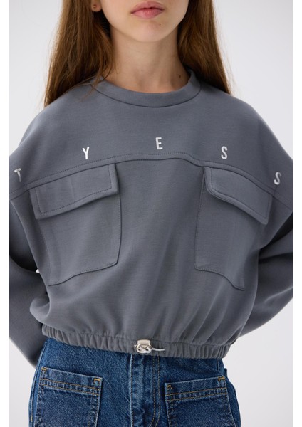 Kız Çocuk Gri Sweatshirt modelleri
