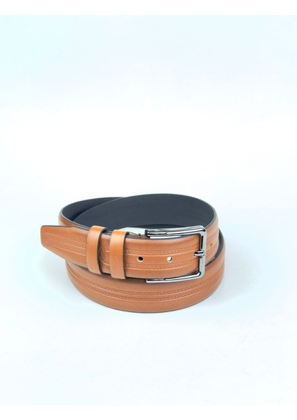 Rse Leather Goodserkek Kemer Vegan Deri - Desenli - 3,5 cm