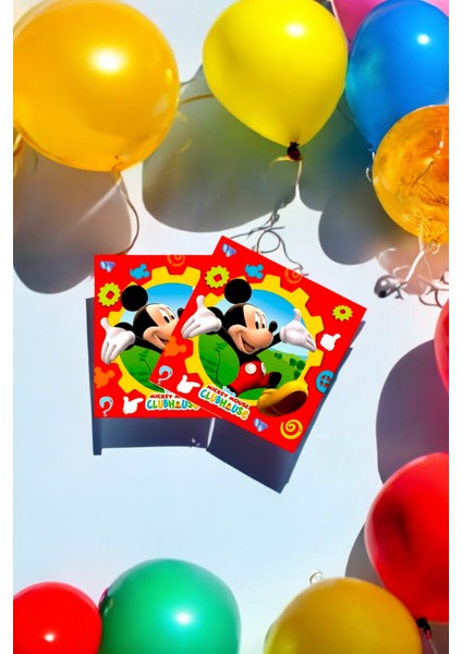 16 Adet Mickey Mouse Temalı Peçete - Doğum Günü Parti ve Eğlenceli Etkinlikler Için