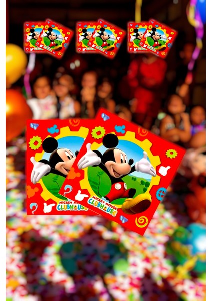 16 Adet Mickey Mouse Temalı Peçete - Doğum Günü Parti ve Eğlenceli Etkinlikler Için modelleri