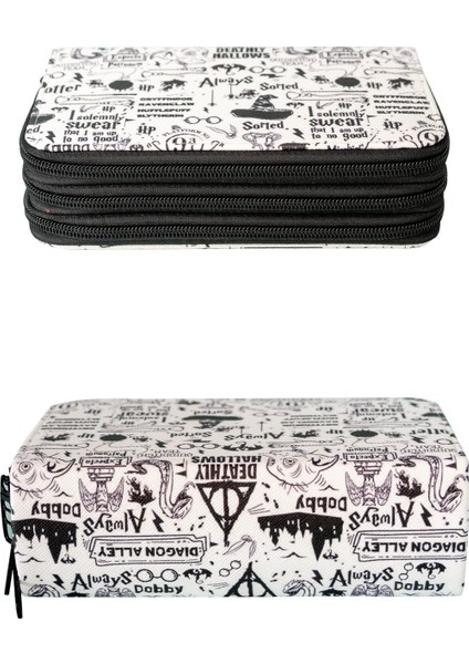 Kalem Kutusu Harry Pottery Temalı Orginazer Üç Bölmeli Vegan Deri (Kalemlik) modelleri