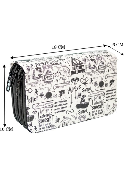 Kalem Kutusu Harry Pottery Temalı Orginazer Üç Bölmeli Vegan Deri (Kalemlik) fırsatları
