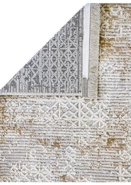 Dora Koleksiyonu Dekoratif Saçaklı Halı 1903 Vizon