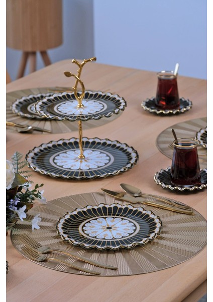 Renoir Altın Yaldızlı 6 Kişilik 26 Parça Pasta Takımı