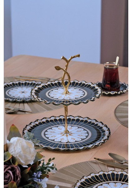 Renoir Altın Yaldızlı 6 Kişilik 26 Parça Pasta Takımı
