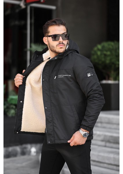 Outdoor Içi Kürklü Soğuk ve Rüzgar Geçirmez Kışlık Erkek Mont