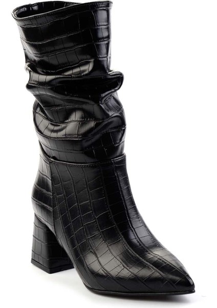 Siyah Kroko Kadın Bot & Bootie K02992152011 modelleri