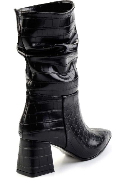 Siyah Kroko Kadın Bot & Bootie K02992152011 fırsatları