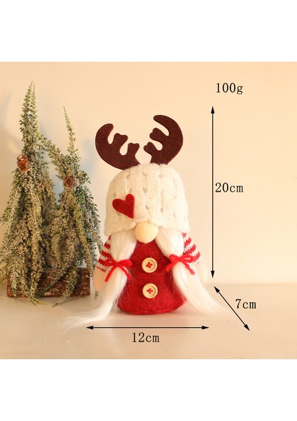 Noel Bebek Hong Kong Aşk Örme Şapka Boynuzları Bebek Rudolph Meçhul Bebek Masaüstü Dekorasyon Süsleri (Yurt Dışından)
