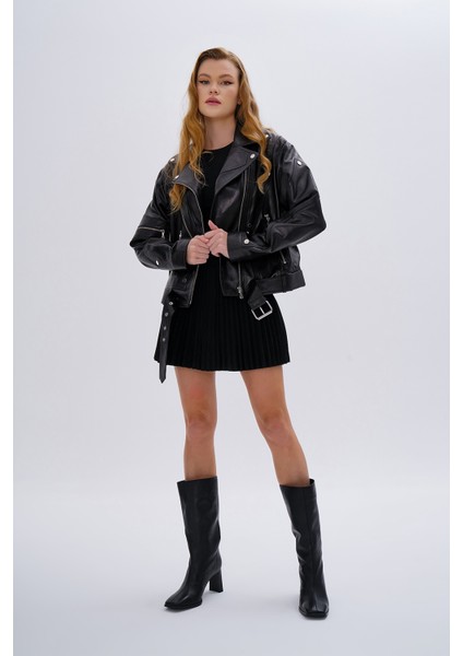 Kadın Hakiki Deri Siyah Mont 616 Z-3945 Bn Derımont SK24/25 Sıyah