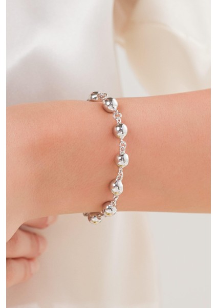 Gümüş Toplu Top Habbe Hallow Taşsız Bileklik fiyatları