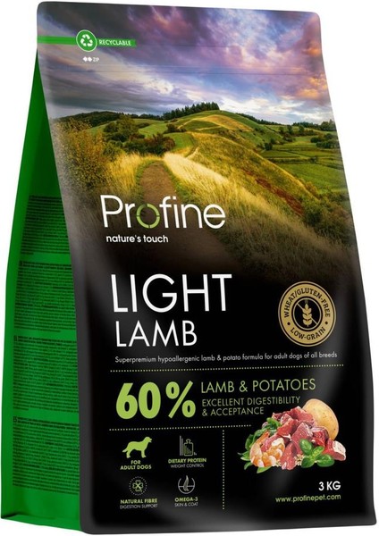 3kg Gluten Free Adult Lamb Light Glutensiz Diyet Kuzu Etli Yetişkin Köpek Maması