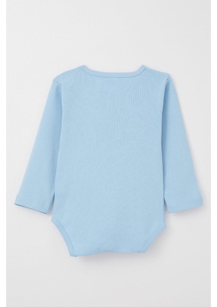 Erkek Bebek Çıtçıtlı Zıbın Body Şoför Timsahcık Baskılı 9 Ay-3 Yaş, Mavi