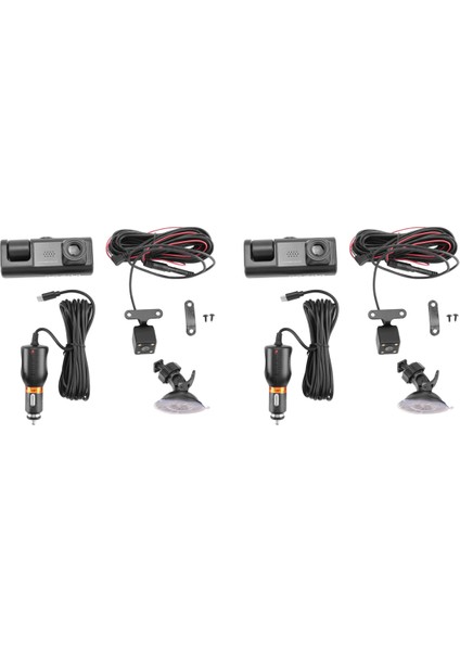2x 3 Lensi Araba Dvr 3 Kanallı Araç Sı Hd 1080 P Ön ve Arka Iç Dashcam Video Kaydedici Gece Görüş (Yurt Dışından)