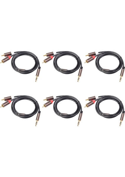 6x Rca Kablo Hifi Stereo 3.5mm 2rca Ses Kablosu Aux Rca Jack 3.5 Y Splitter Amplifikatörler Için Ses Araba Aux Cep Telefonu (Yurt Dışından)