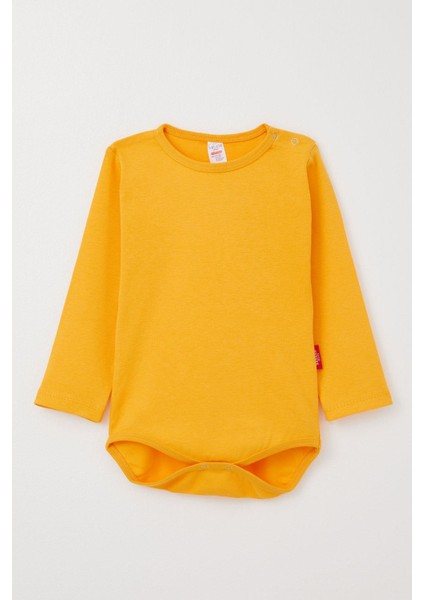 Erkek Bebek Çıtçıtlı Zıbın Body Basic 9 Ay-3 Yaş, Hardal Sarı