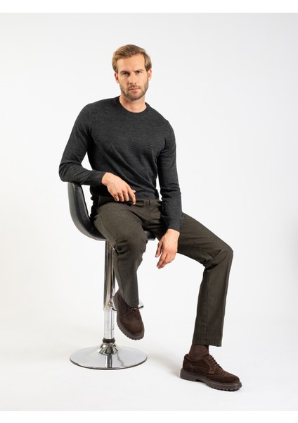 Erkek Büyük Beden Triko Kazak-Füme Melanj fiyatları