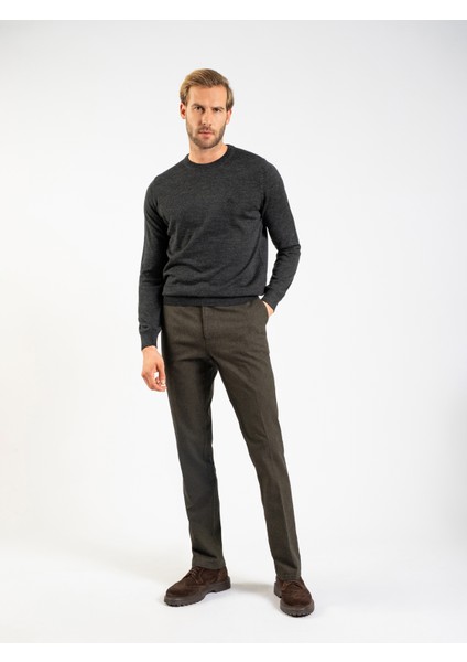 Erkek Büyük Beden Triko Kazak-Füme Melanj indirimleri