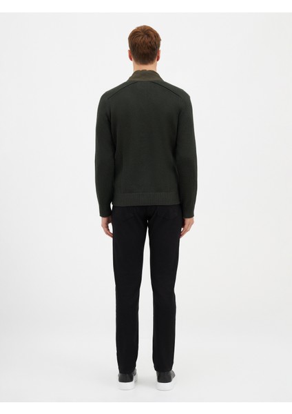 Erkek Regular Fıt Triko Hırka-Haki modelleri