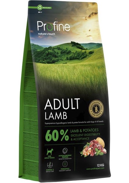 12 kg Gluten Free Adult Lamb Glutensiz Kuzu Etli Yetişkin Köpek Maması