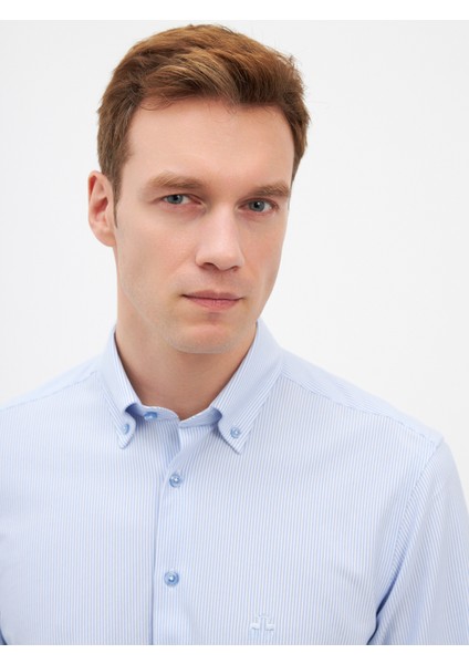 Erkek Modern Fıt Gömlek-Mavi fırsatları