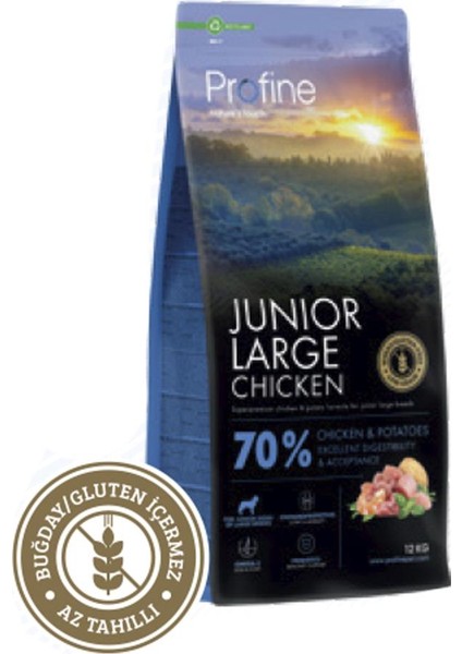 12 kg Gluten Free Junior Large Chicken Glutensiz Iri Irk Tavuk Etli Yavru Köpek Maması