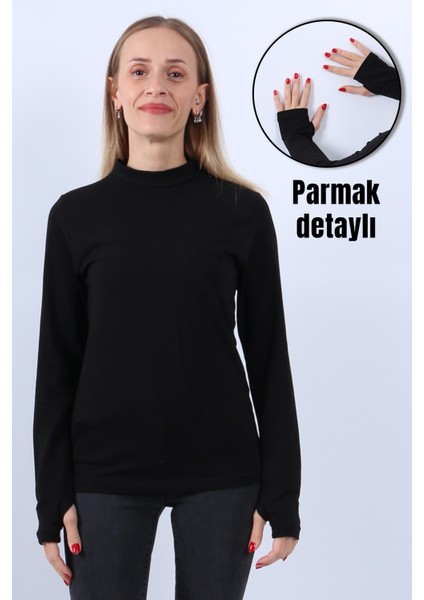 Kadın Boğazlı Parmak Detaylı Uzun Kollu Body fiyatları
