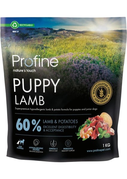 1 kg Gluten Free Puppy Lamb Glutensiz Kuzu Etli Yavru Köpek Maması