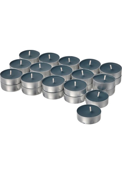 Kokulu Tealight Mum, Siyah-Turkuaz, 3.5 Saat, Güve Otu ve Sardunya