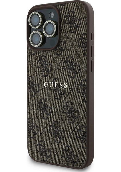 iPhone 16 Pro Max Guess Lisanslı 3in1 Aksesuar Seti Kılıf + Ekran ve Lens Koruyucu Kahverengi