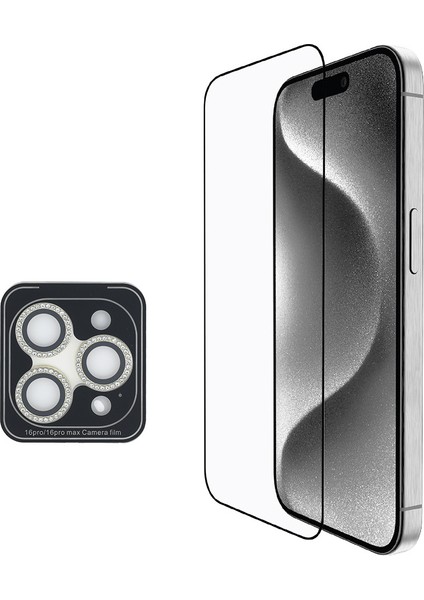 iPhone 16 Pro Max Guess Lisanslı 3in1 Aksesuar Seti Kılıf + Ekran ve Lens Koruyucu Kahverengi