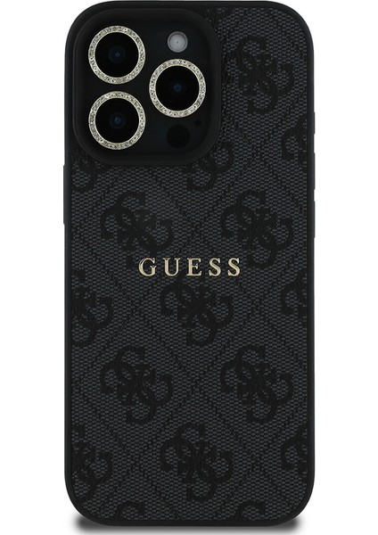 iPhone 16 Pro Max Guess Orjinal Lisanslı 3in1 Aksesuar Seti Kılıf + Ekran ve Lens Koruyucu Siyah