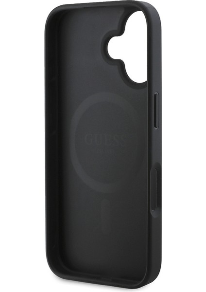 iPhone 16 Kılıf Guess Orjinal Lisanslı Magsafe Şarj Özellikli Small 4g Classic Kapak Siyah modelleri