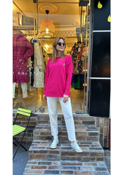 4163 Çelik Triko Pant-Ekru
