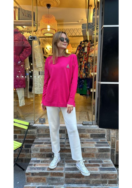4163 Çelik Triko Pant-Ekru