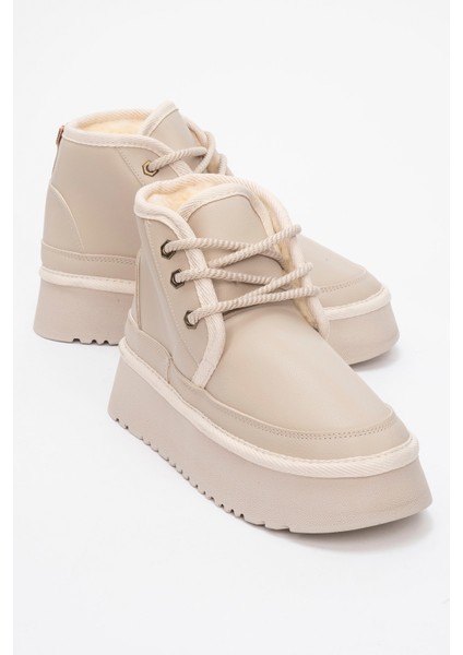 Ovela Bej Cilt Kalın Taban Bağcıklı Kadın Spor Bot
