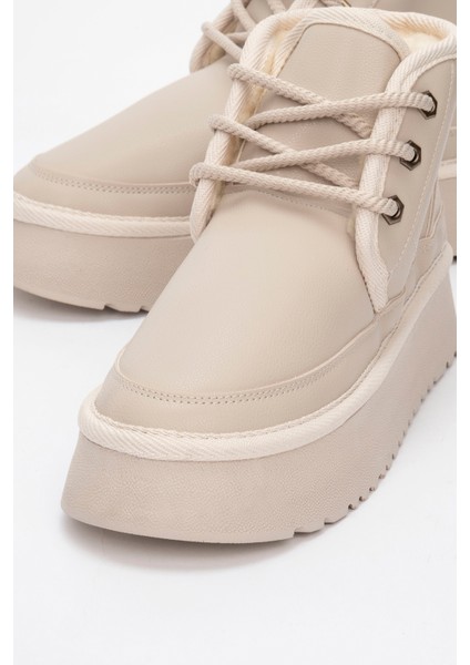 Ovela Bej Cilt Kalın Taban Bağcıklı Kadın Spor Bot modelleri