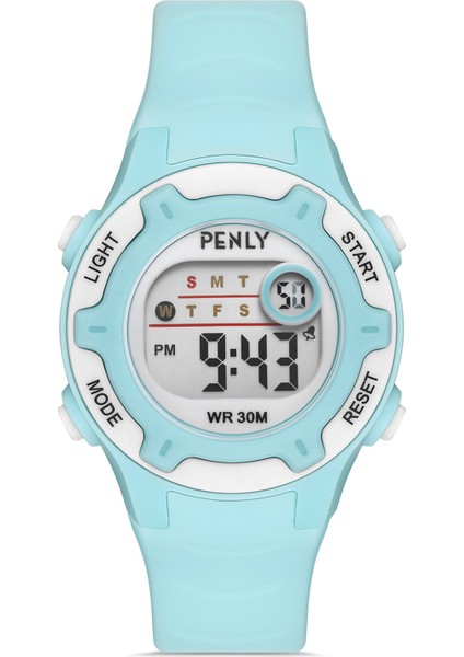 8203 Su Geçirmez Dijital Çocuk Kol Saati Model Açık Turkuaz +4 Renk Kronometre-Alarmlı