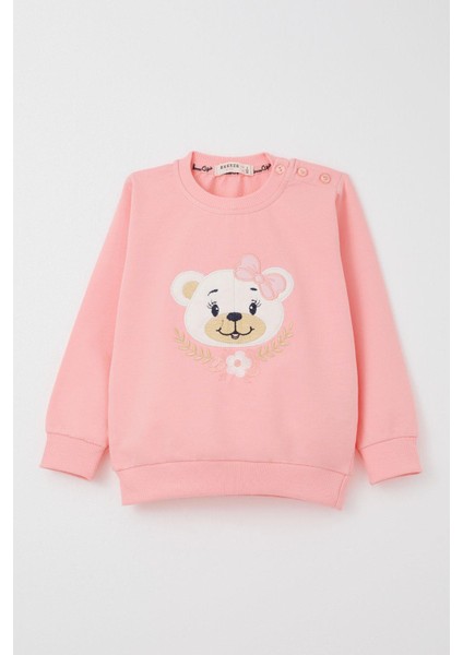 Kız Bebek Eşofman Takımı Sevimli Ayıcık Nakışlı Pembe 9 Ay-3 Yaş Arası fiyatları