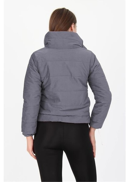 Dipmoda Kadın Yüksek Yaka Fermuar Detaylı Cepli Kışlık Kadife Mont DP7154 modelleri