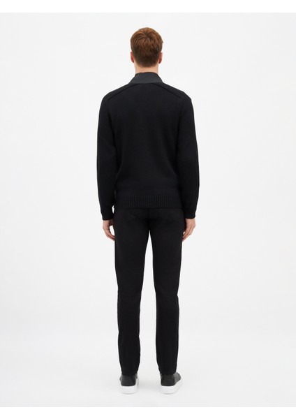 Erkek Regular Fıt Triko Hırka-Siyah fiyatları