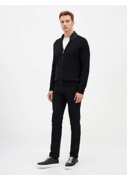 Erkek Regular Fıt Triko Hırka-Siyah indirimleri