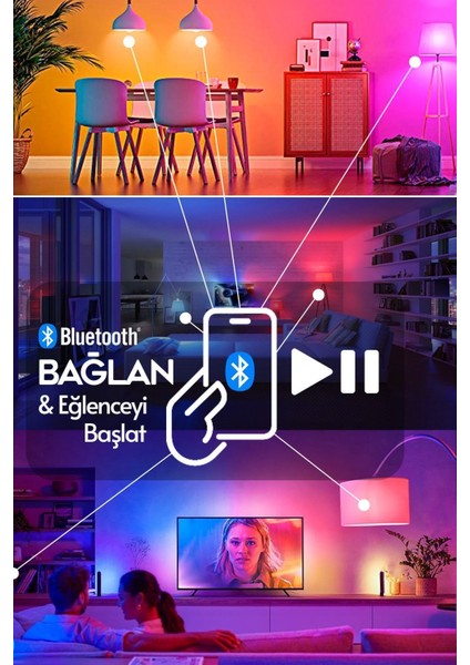 Bluetooth Hoparlör Akıllı LED Ampul Lamba