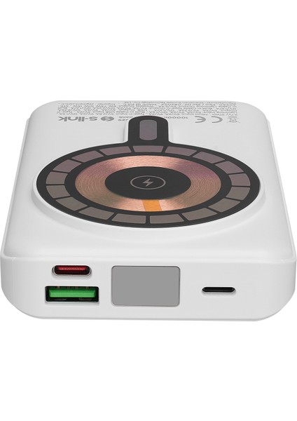 M1029 10000MAH Magsafe 15W HSC22.5W+PD20W+QC3.0 Beyaz LCD Taşınabilir Şarj Cihazı Powerbank