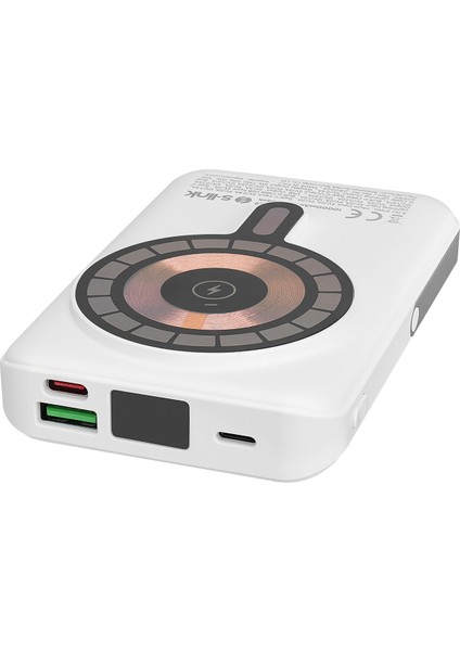 M1029 10000MAH Magsafe 15W HSC22.5W+PD20W+QC3.0 Beyaz LCD Taşınabilir Şarj Cihazı Powerbank