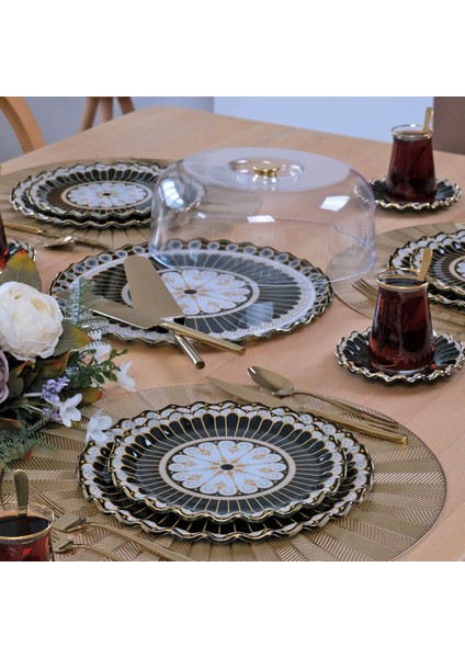 Renoir Altın Yaldızlı 6 Kişilik 33 Parça Pasta Çay Servis Ikram Takımı
