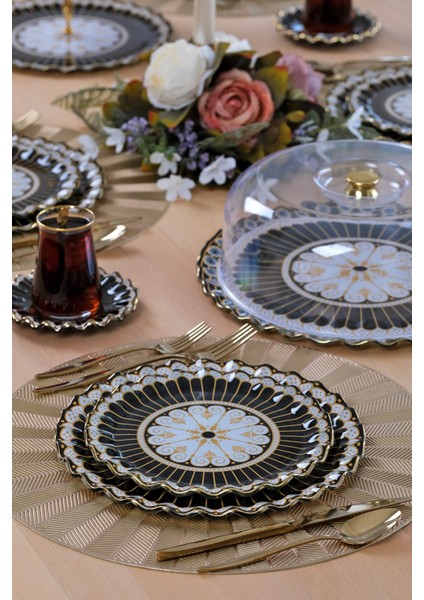 Renoir Altın Yaldızlı 6 Kişilik 33 Parça Pasta Çay Servis Ikram Takımı