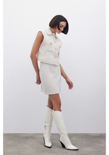 Simli Mini Tüvit Etek - Taş indirimleri