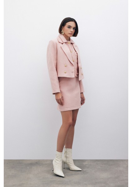 Simli Mini Tüvit Etek - Pudra fırsatları